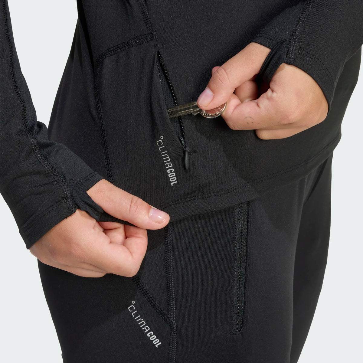adidas adi365 Iconic Running 1/2 Zip Kadın Sweatshirt - Siyah