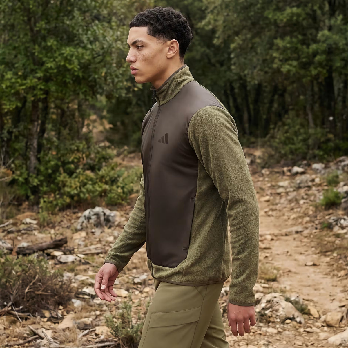adidas Terrex Multi Essentials Climawarm+Windfleece Erkek Sweatshirt - Haki