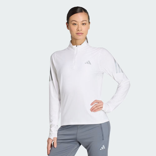 adidas adi365 Iconic Running 1/2 Zip Kadın Sweatshirt - Beyaz