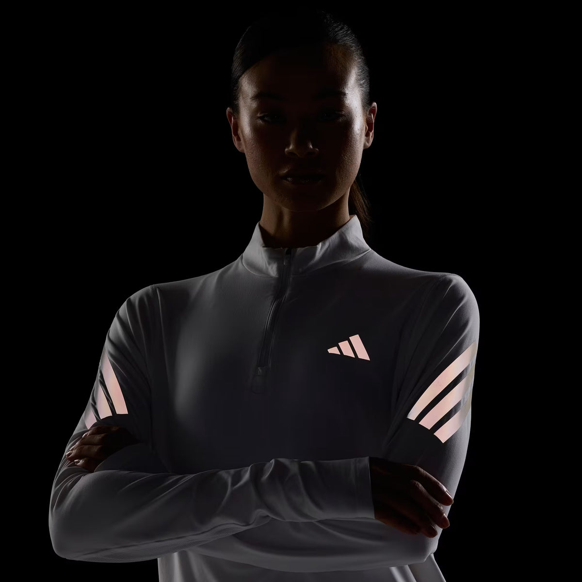 adidas adi365 Iconic Runnig 1/2 Zip Kadın Sweatshirt - Beyaz