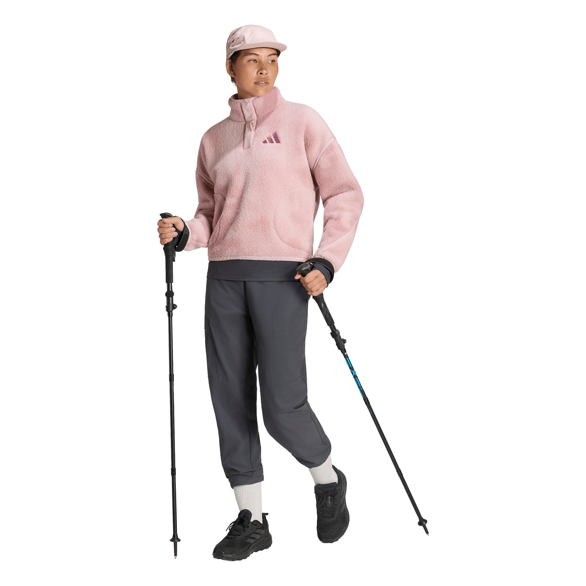 adidas Terrex Multi High Pile Fleece Pullover Kadın Sweatshirt - Pembe-Mor