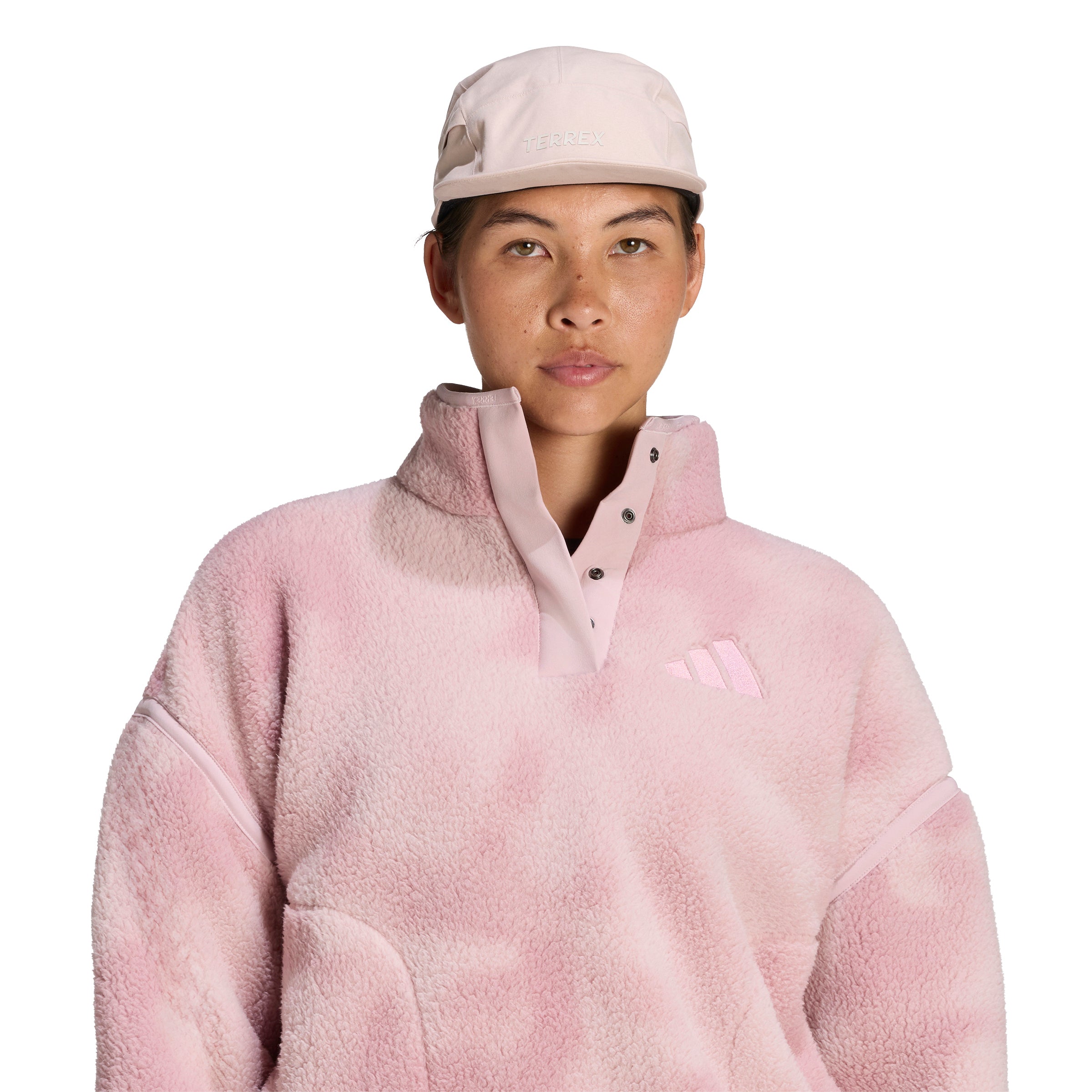 adidas Terrex Multi High Pile Fleece Pullover Kadın Sweatshirt - Pembe-Mor