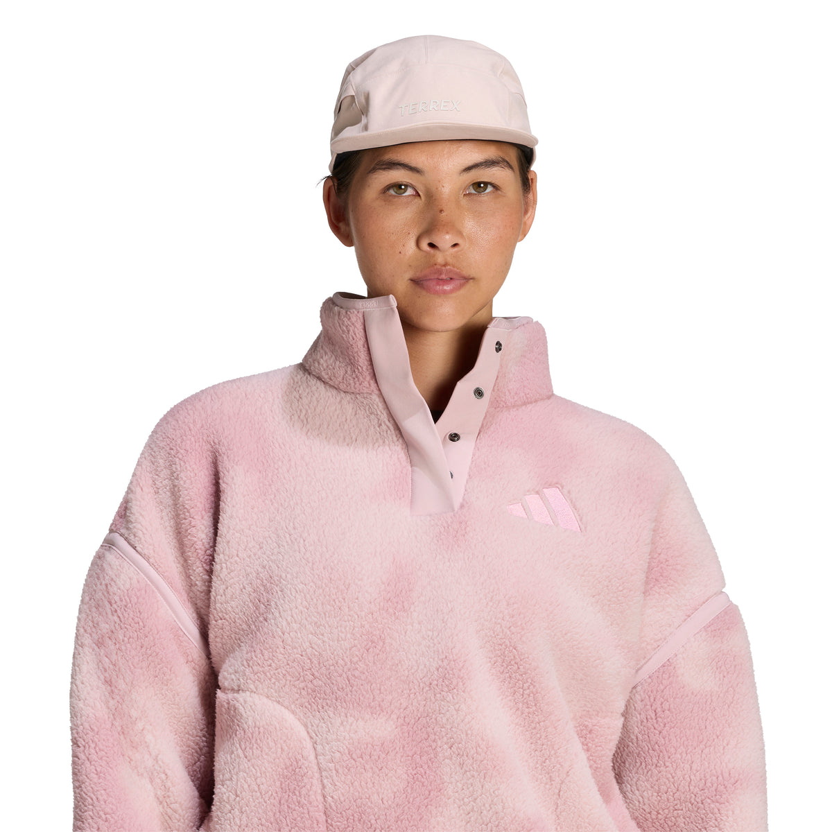 adidas Terrex Multi High Pile Fleece Pullover Kadın Sweatshirt - Pembe-Mor