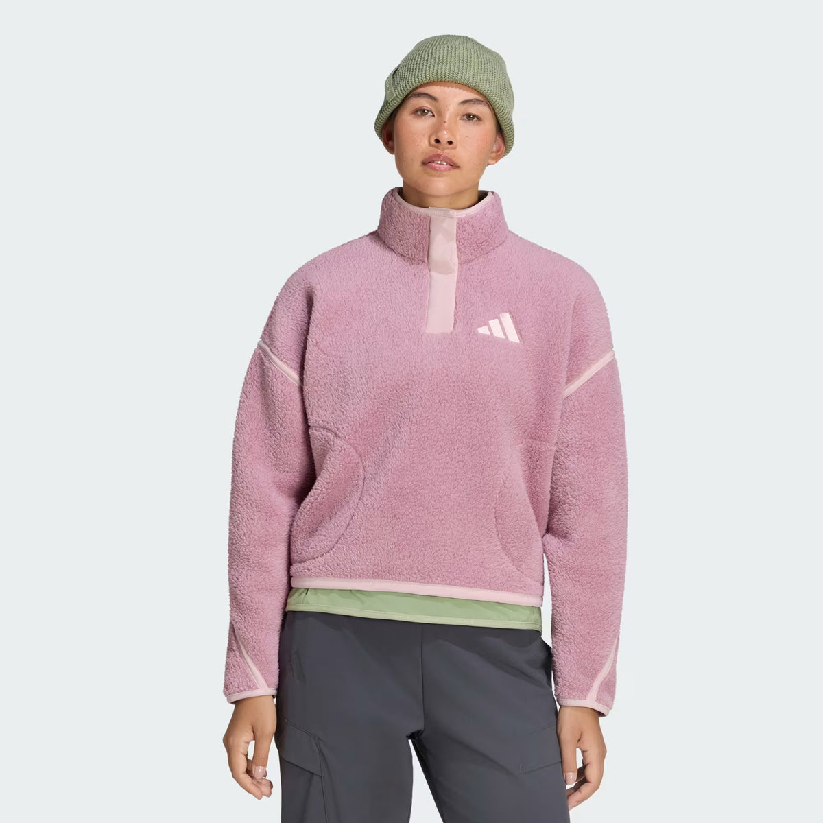 adidas Terrex Multi High Pile Kadın Sweatshirt - Pembe