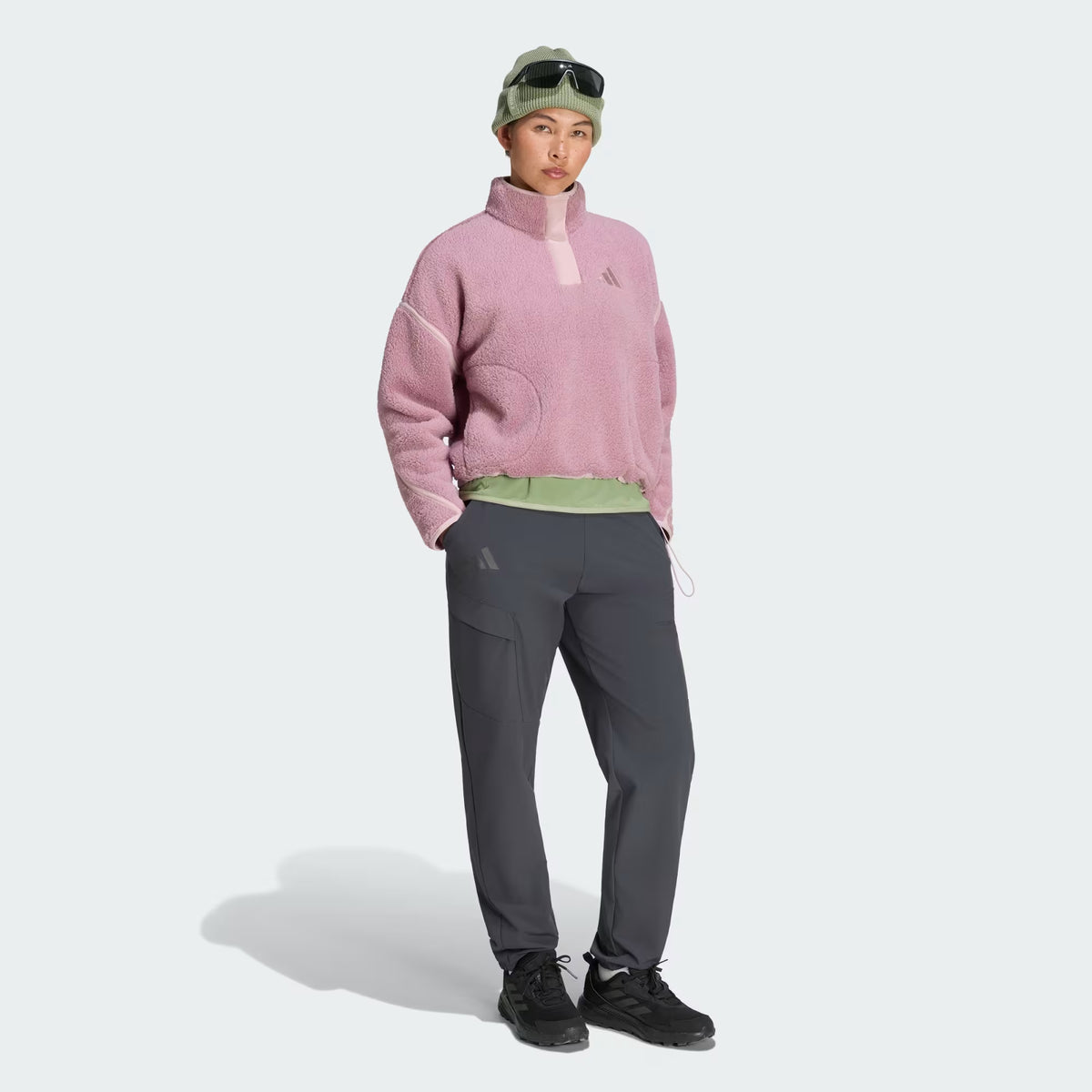 adidas Terrex Multi High Pile Kadın Sweatshirt - Pembe
