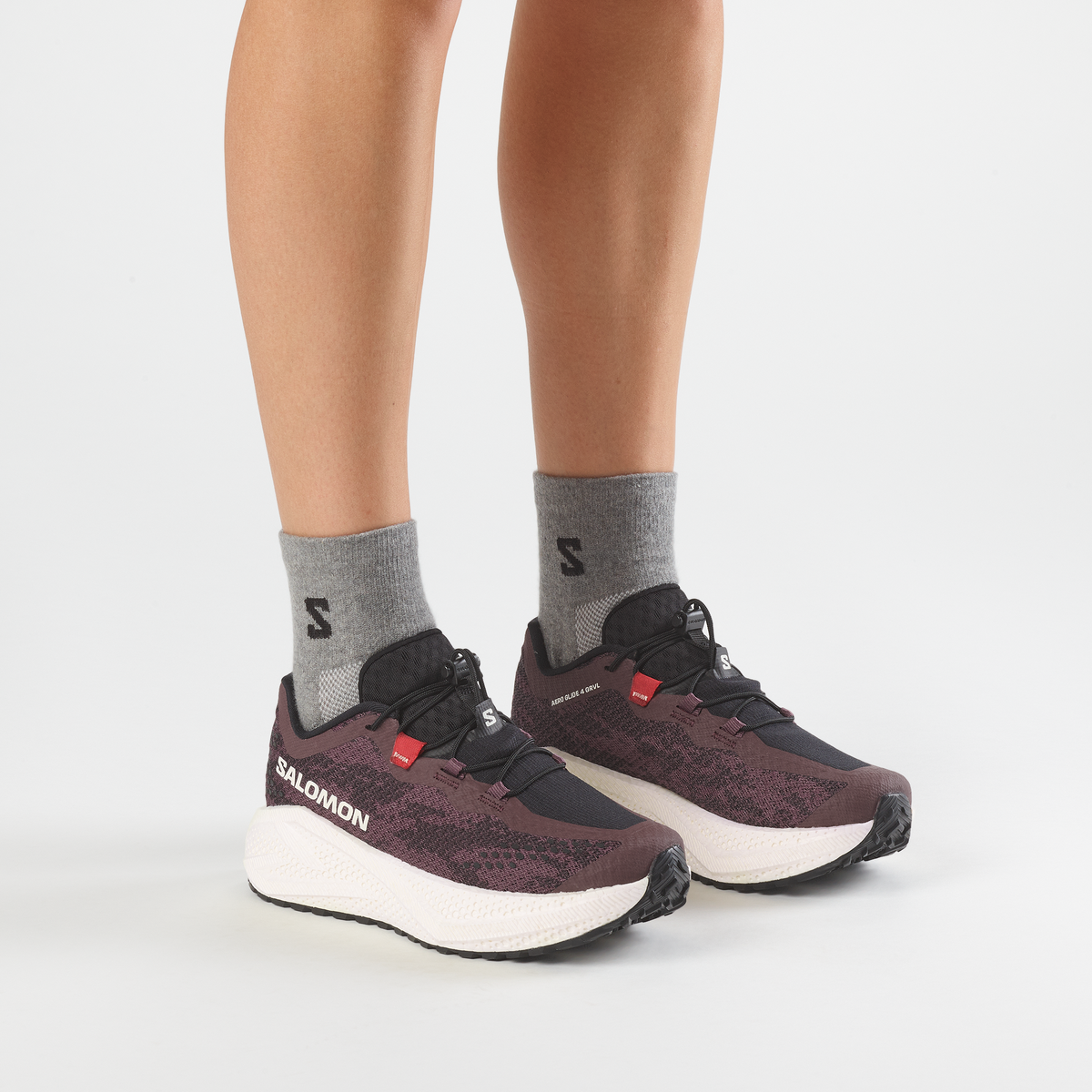 Salomon Aero Glide 4 Gravel Kadın Koşu Ayakkabısı - Mor-Krem
