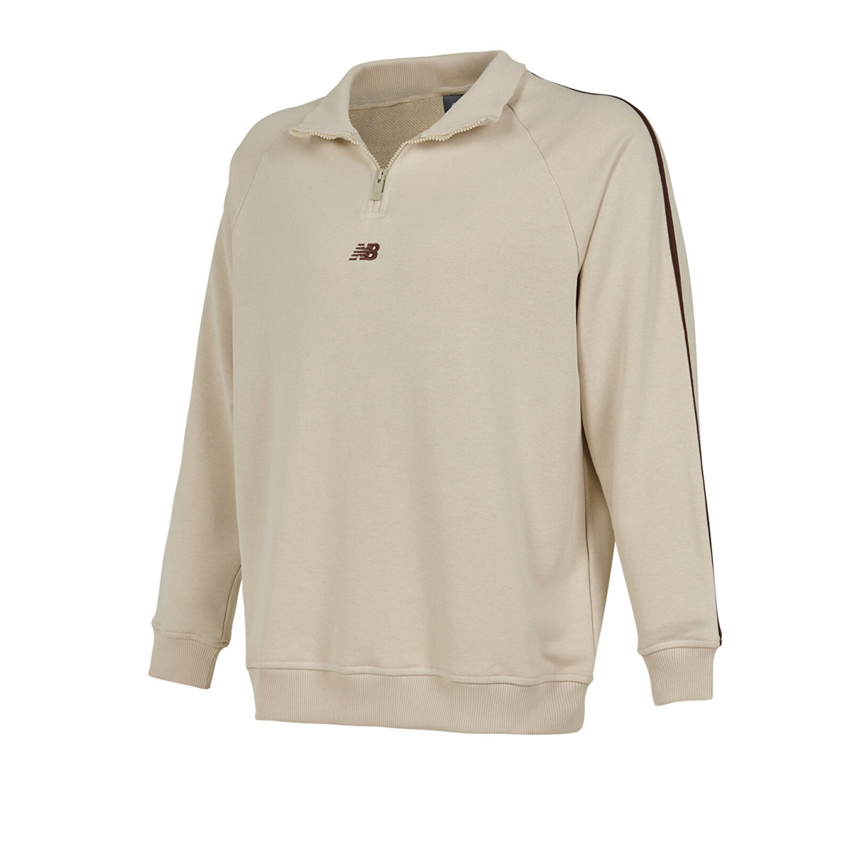 New Balance Lifestyle 1/4 Zip Erkek Sweatshirt - Bej
