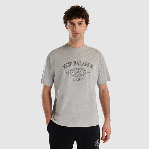 New Balance Lifestyle Erkek Tişört - Gri
