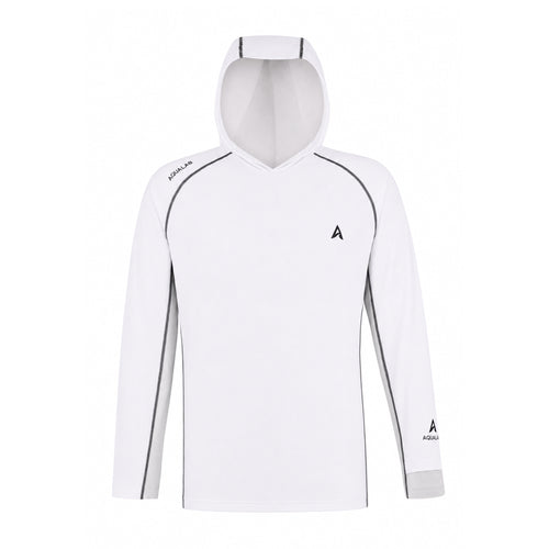 Aqualab Aqua Pro Rashguard Hooded Erkek Rashguard - Beyaz-Gri
