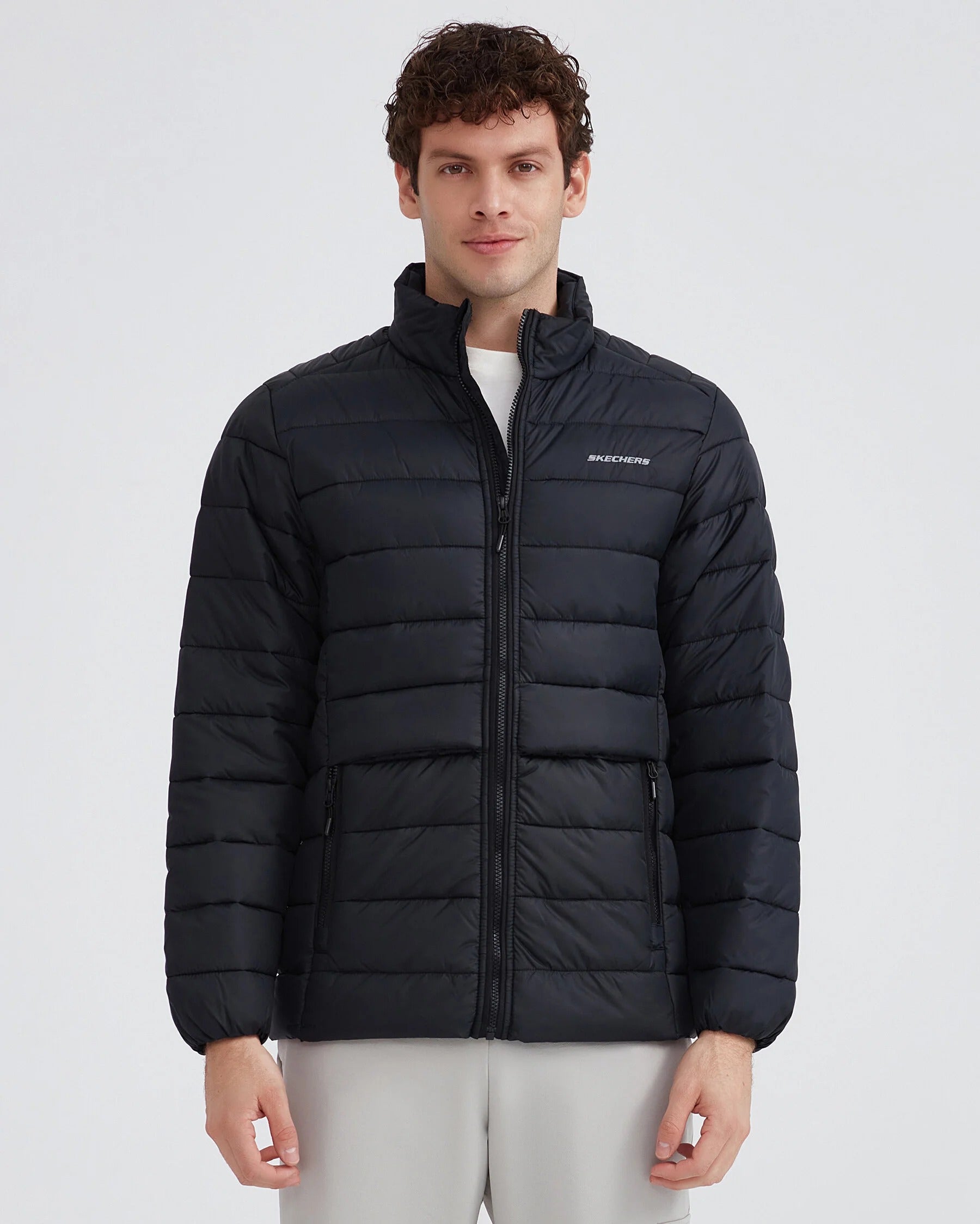 Skechers Outerwear Padded Erkek Mont - Siyah