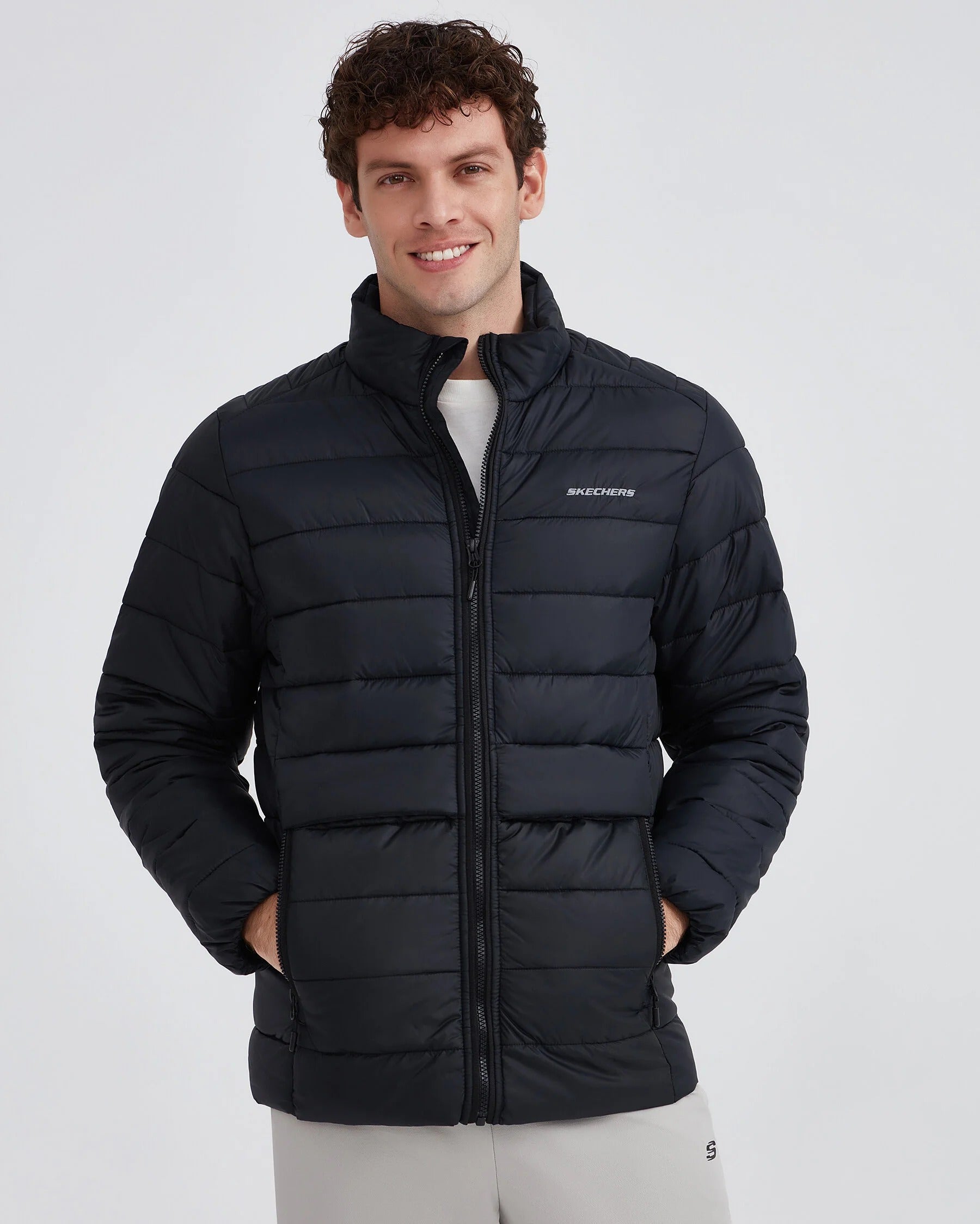 Skechers Outerwear Padded Erkek Mont - Siyah