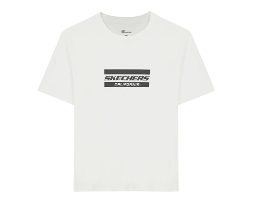 Skechers Graphic Short Sleeve Erkek Tişört - Kırık Beyaz
