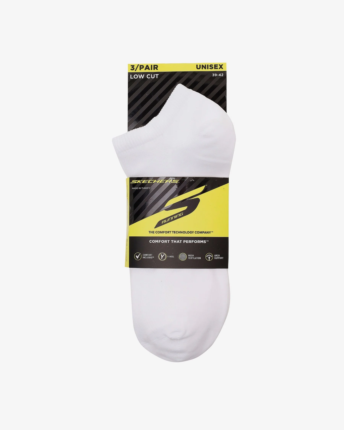 Skechers Performance 3 Pack Unisex Yarım Bilek Çorap - Beyaz