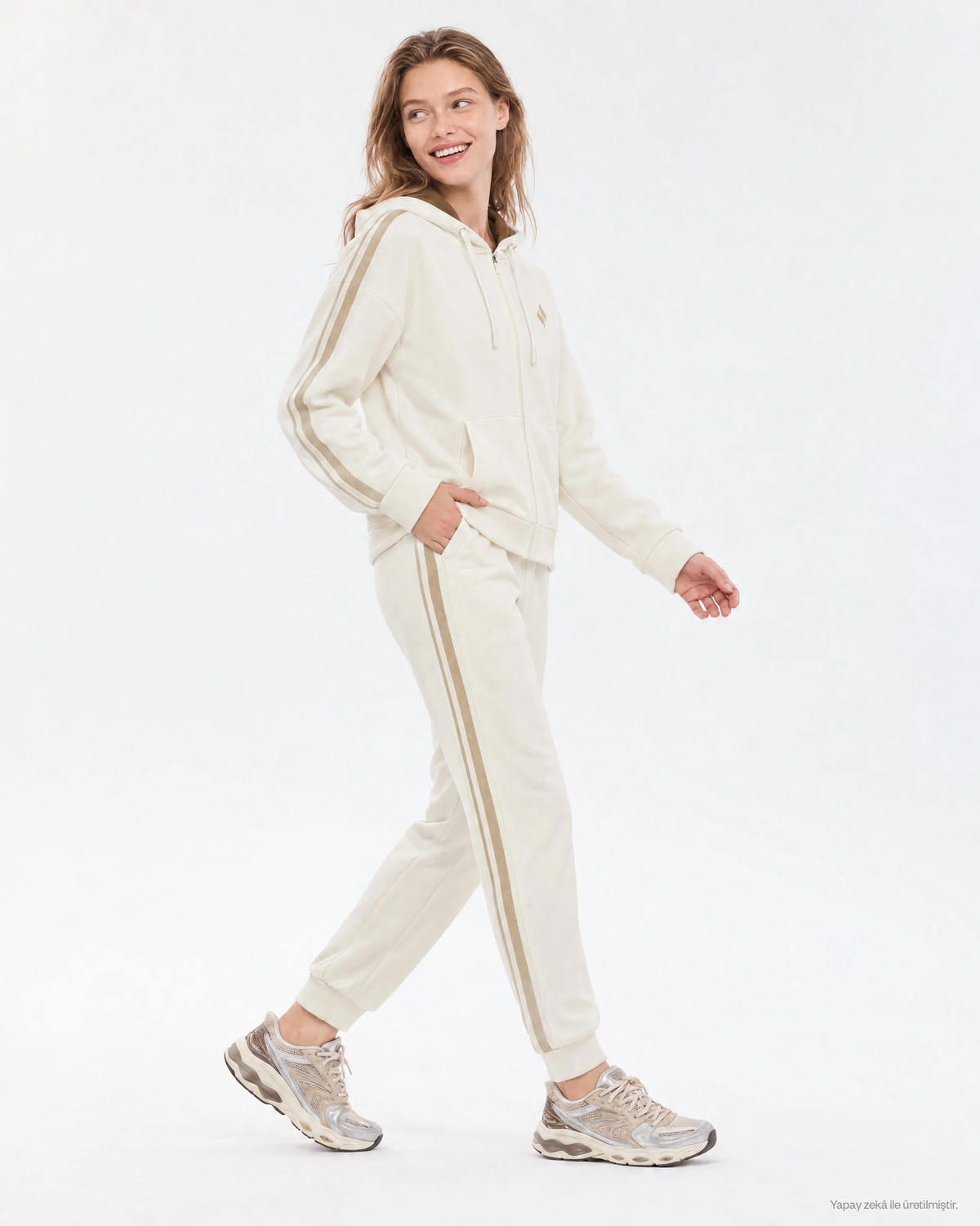 Skechers LW Fleece Jogger Kadın Eşofman Alt - Beyaz