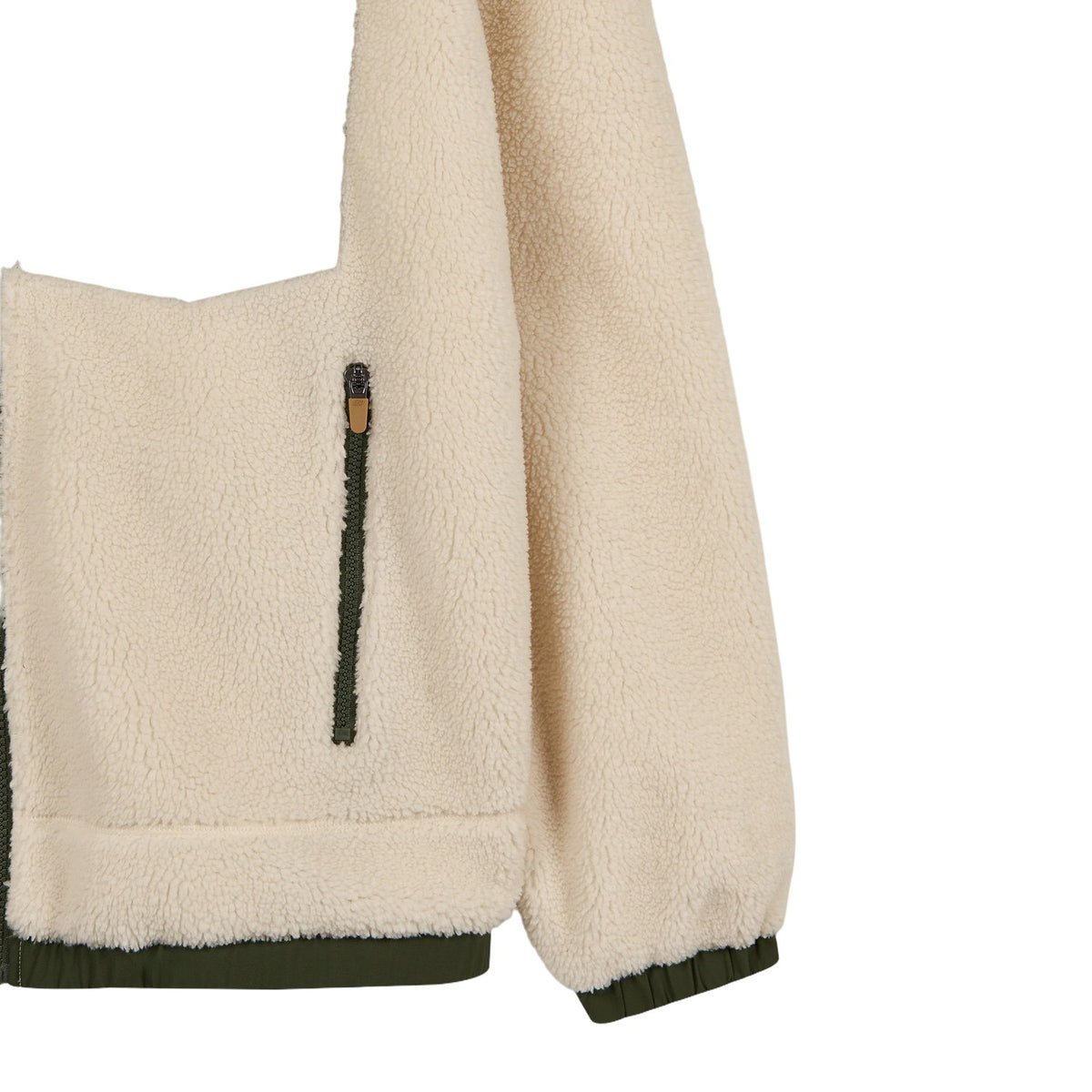 Skechers Sherpa Contrast Full Zip Erkek Ceket - Bej-Yeşil