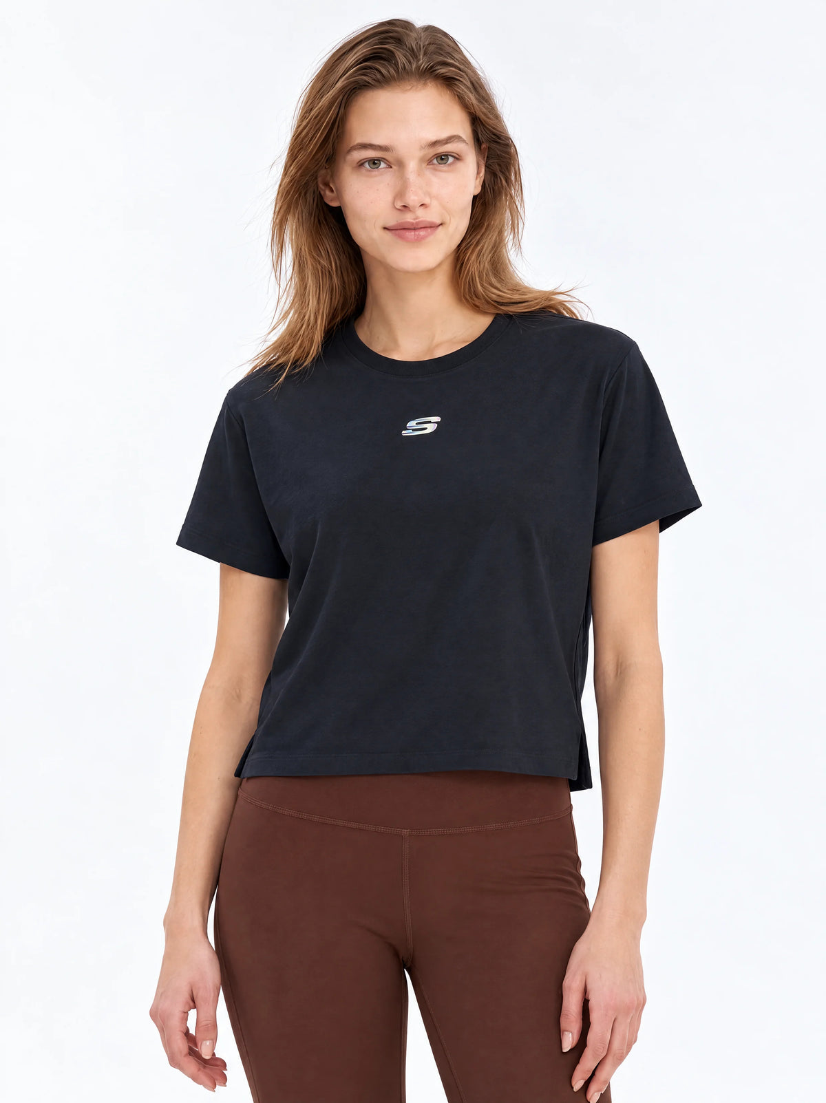 Skechers Short Sleeve Graphic Kadın Tişört - Siyah