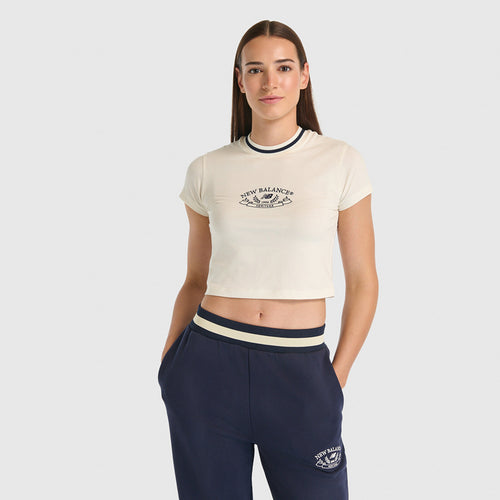 New Balance Lifestyle Kadın Tişört - Bej