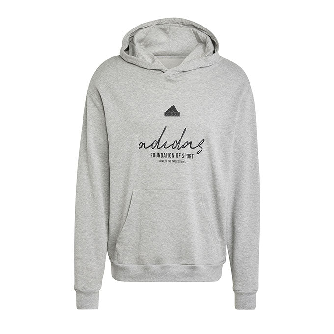 adidas Bl Ft Hd Q3 Erkek Medium Grey Heather Sweatshirt
