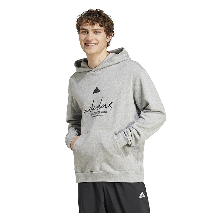 adidas Bl Ft Hd Q3 Erkek Medium Grey Heather Sweatshirt