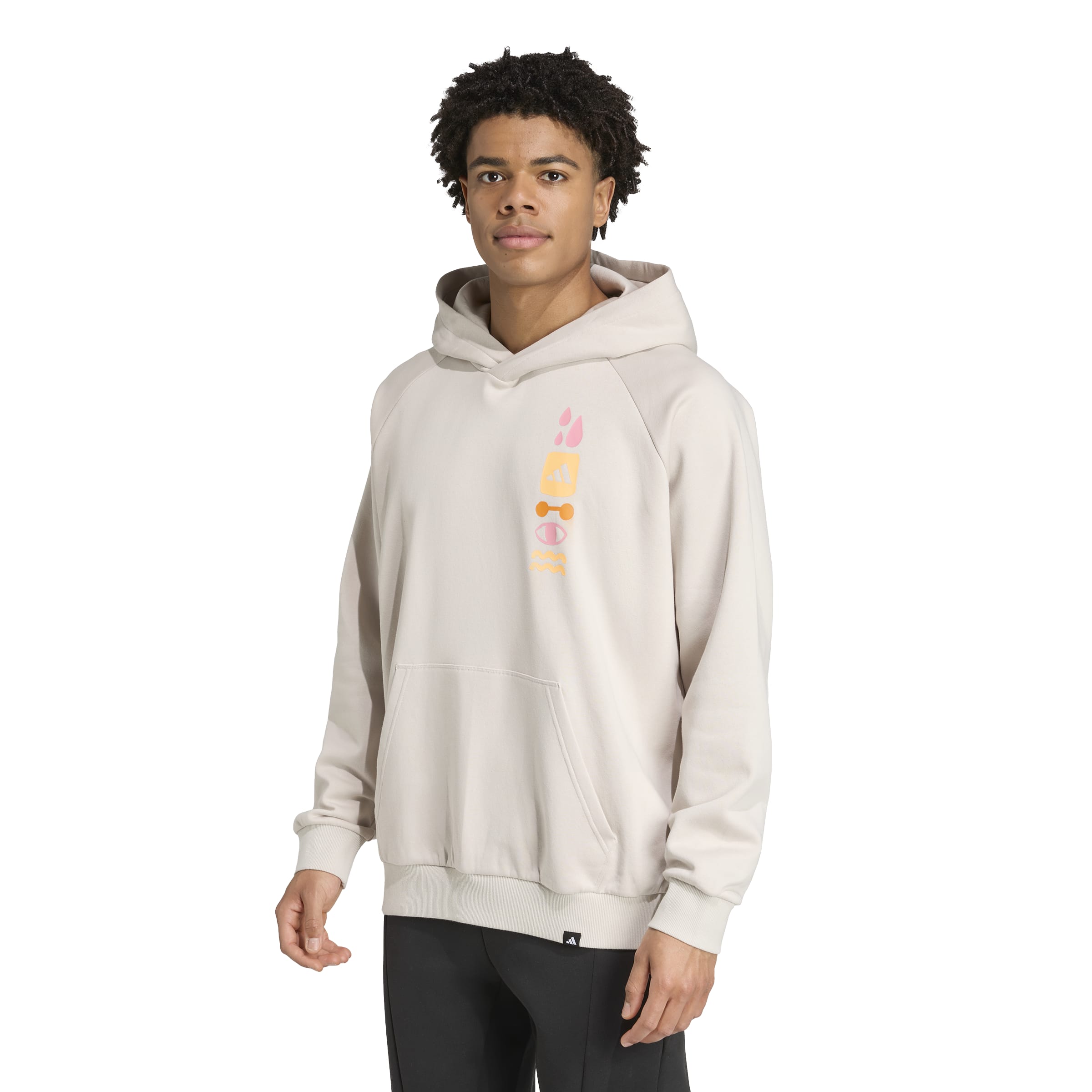 adidas Graphic Hoodie Erkek Sweat - Bej - görsel 4