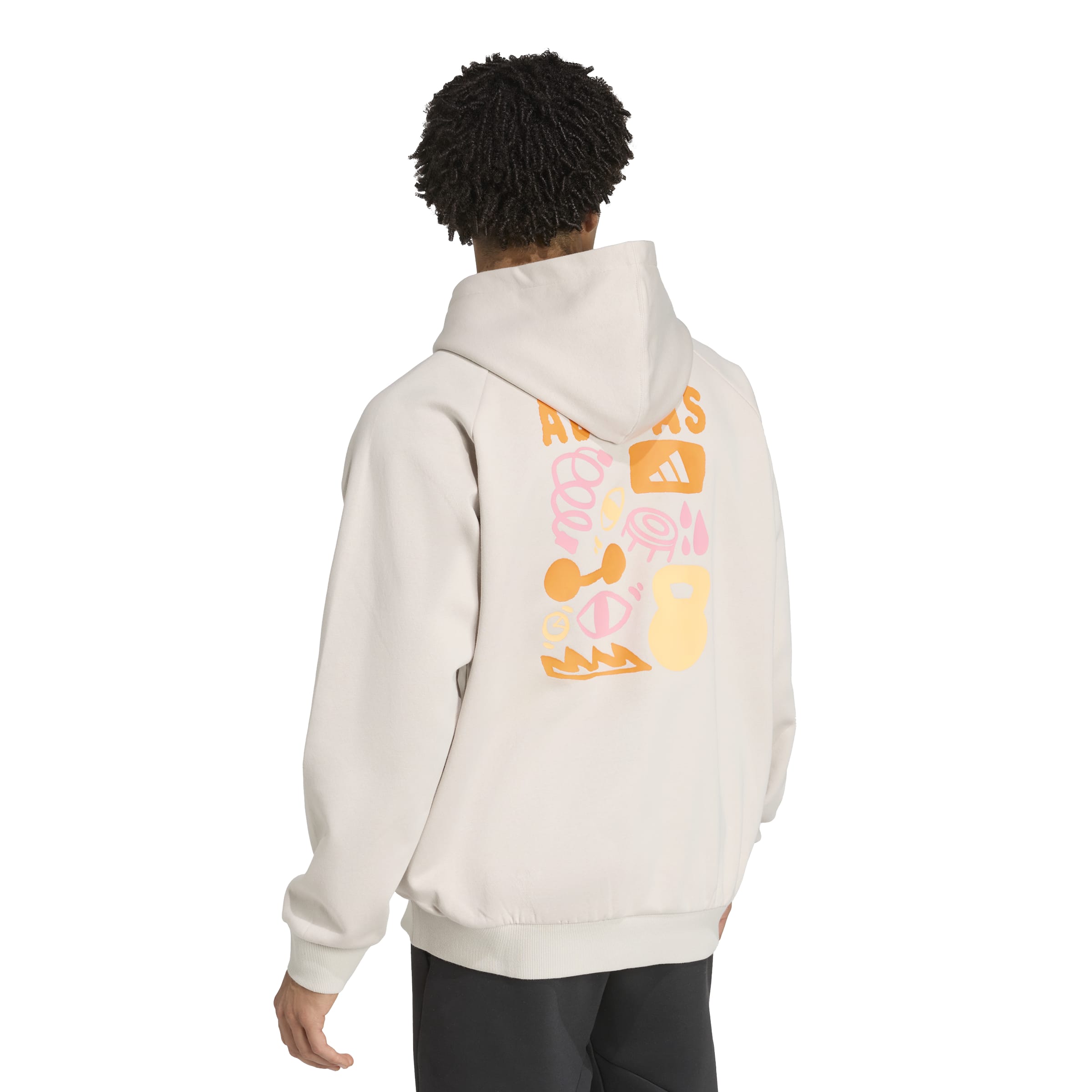adidas Graphic Hoodie Erkek Sweat - Bej - görsel 2