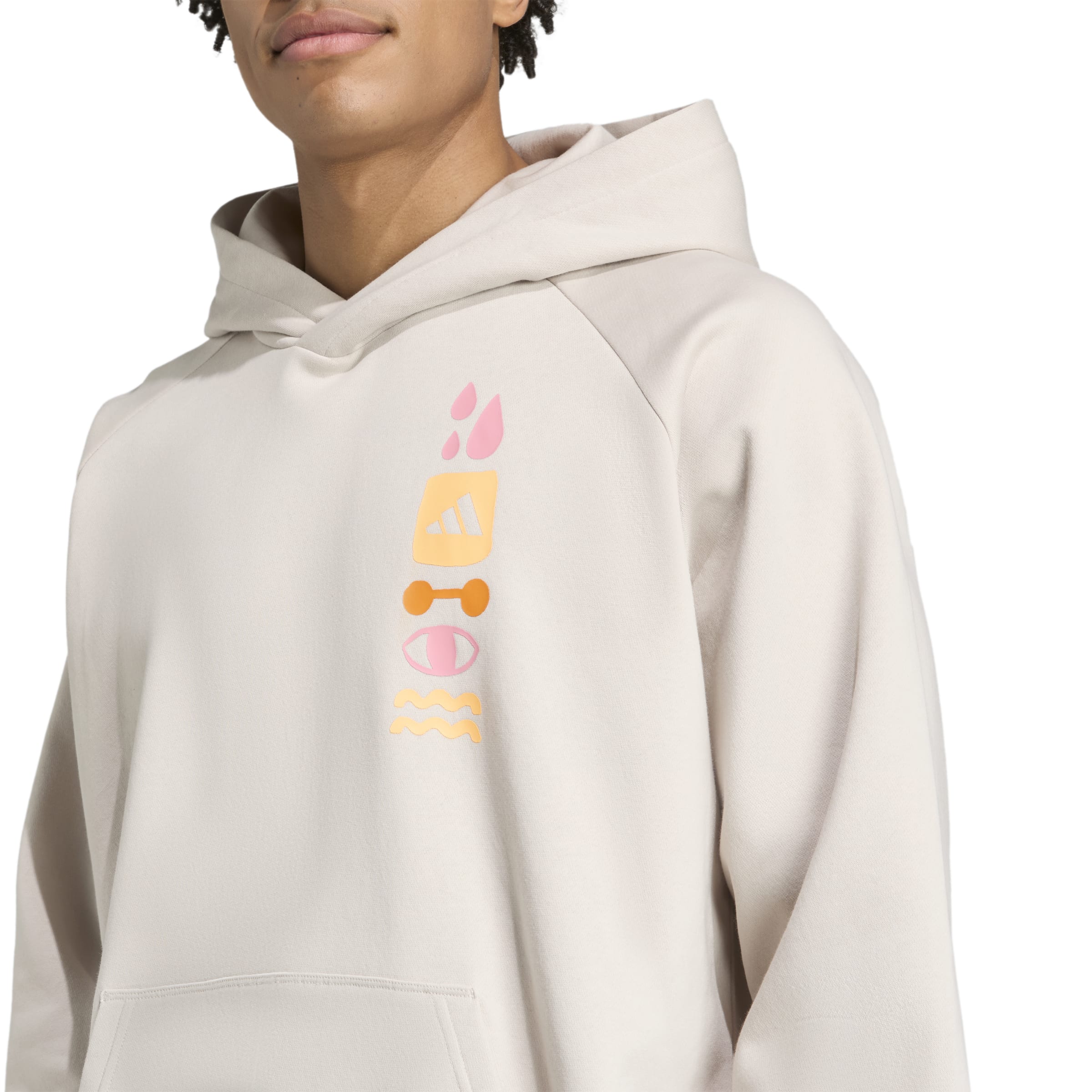 adidas Graphic Hoodie Erkek Sweat - Bej