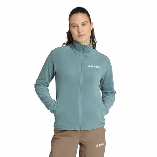adidas Multi Essentials Full Zip Fleece Kadın Polar - Yeşil