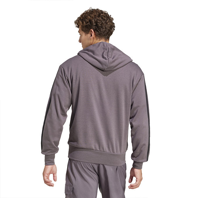 adidas 3 Stripes FT Hoodie Gri Erkek Sweatshirt
