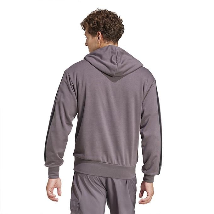 adidas 3 Stripes FT Hoodie Gri Erkek Sweatshirt