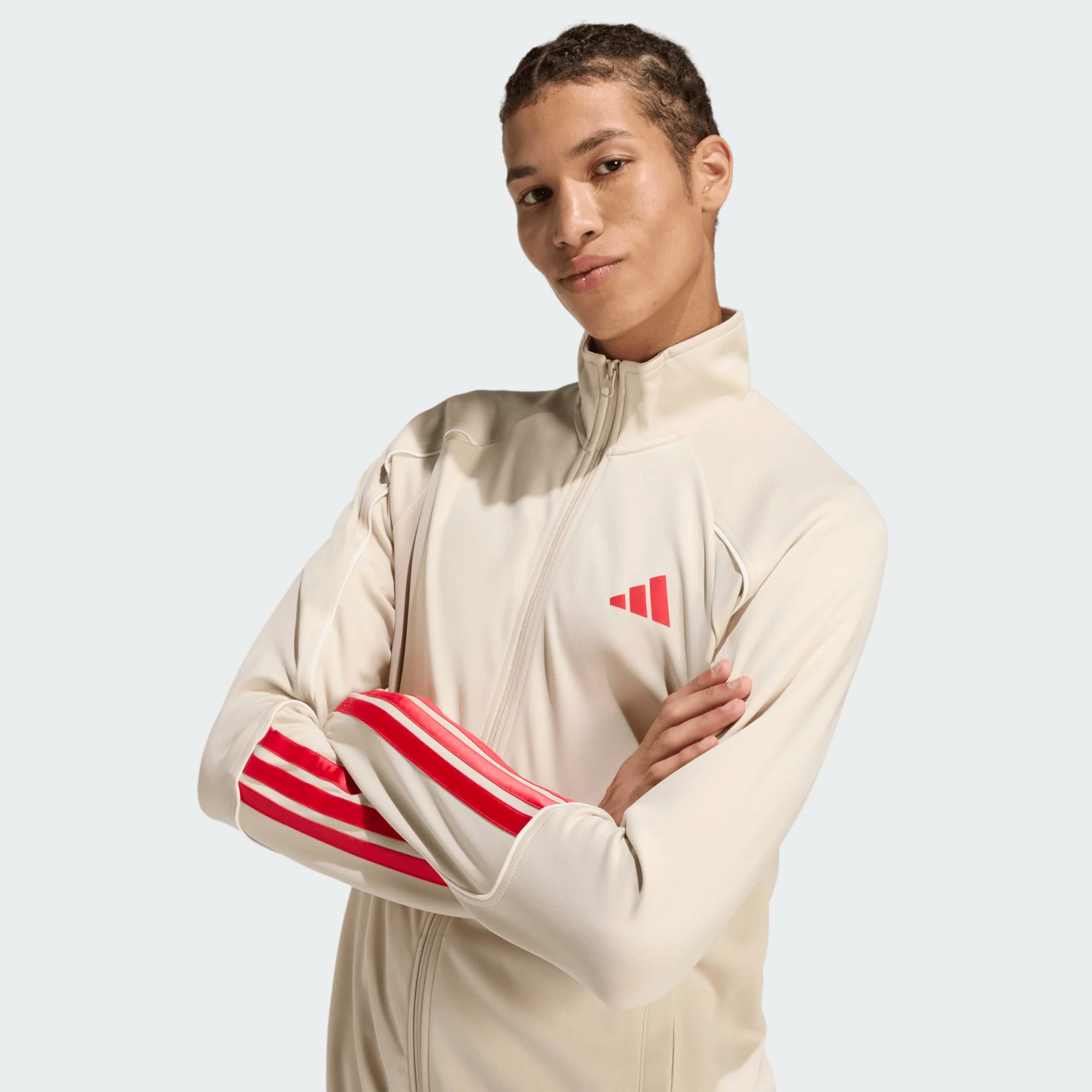 adidas Stadium 3 Stripes Erkek Eşofman Takım - Krem