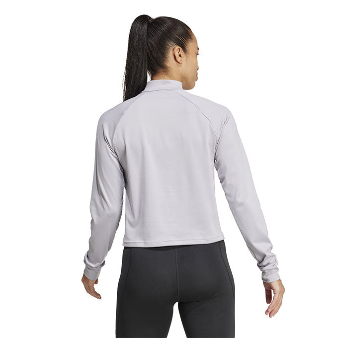 adidas Train Essentials 1/4 Zip Gri Kadın Sweatshirt
