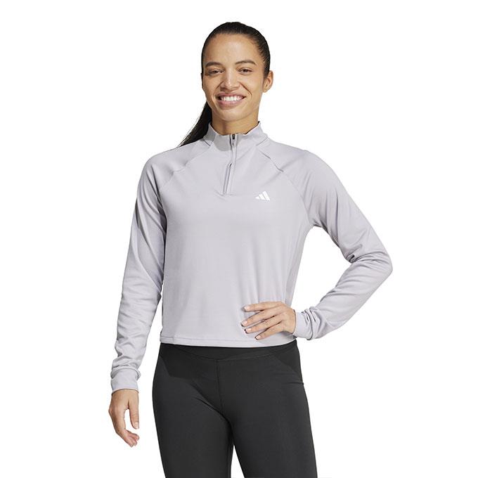 adidas Train Essentials 1/4 Zip Gri Kadın Sweatshirt