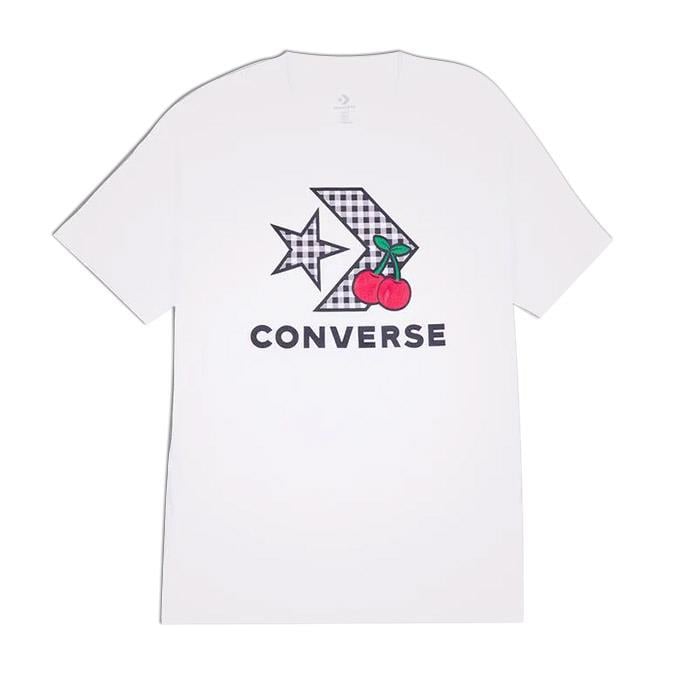 Converse Cherry Star Chevron Kadın Beyaz T-Shirt