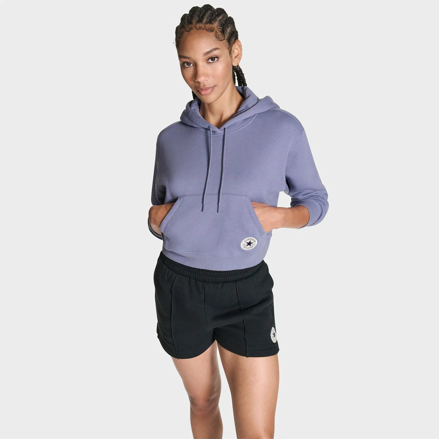 Converse Chuck Cropped Kadın Sweatshirt - Lila