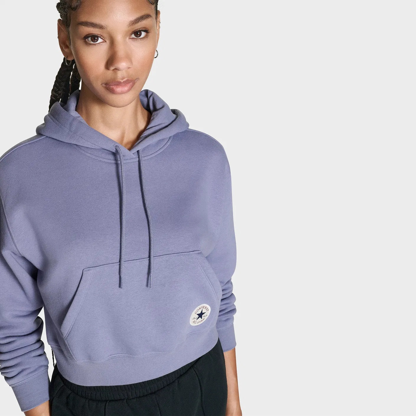 Converse Chuck Cropped Kadın Sweatshirt - Lila