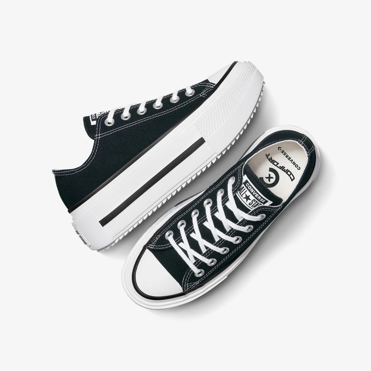 Converse Chuck Taylor All Star Lift Double Stack Canvas Platform Kadın Sneaker - Siyah