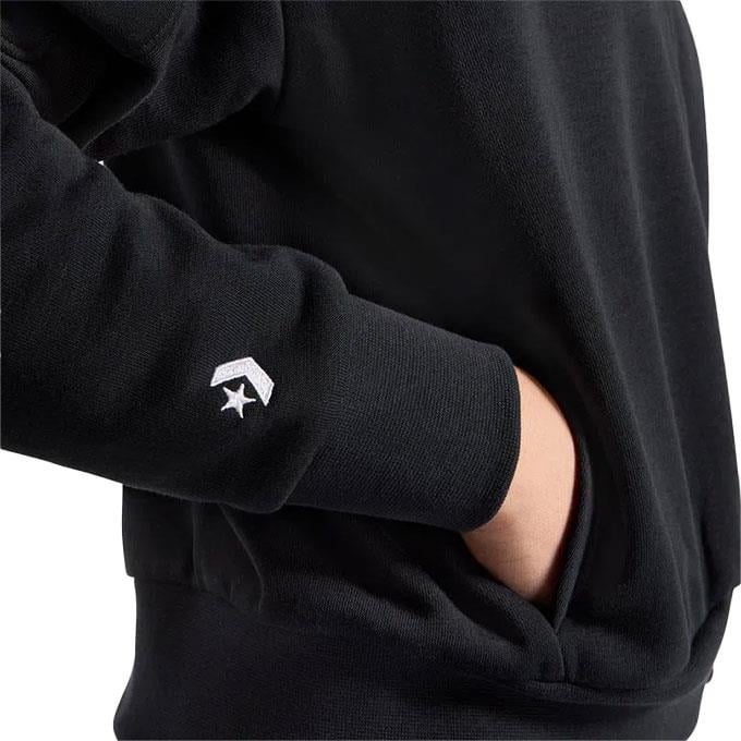 Converse Wordmark 1/2 Zıp Lavender Ash Kadın Siyah Sweatshirt