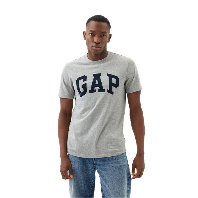 GAP V-Everyday Soft Basic Logo Gri Erkek T-Shirt