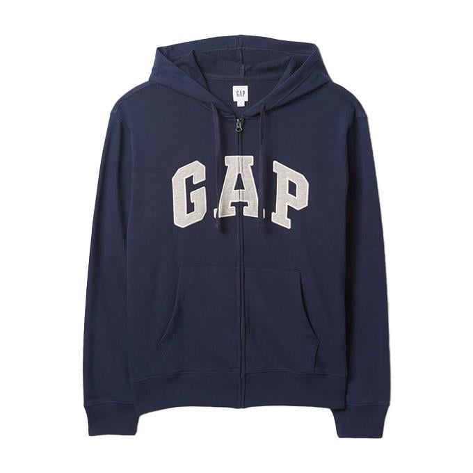 GAP V-Frch Heritage Logo Full Zip Mavi Erkek Sweatshirt