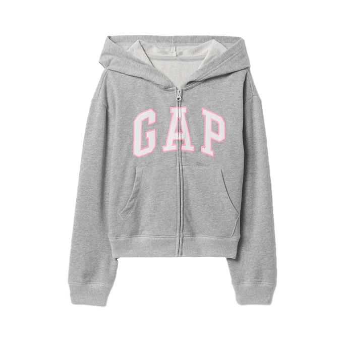 GAP V-Frch Logo Full Zip Gri Çocuk - Kız Sweatshirt