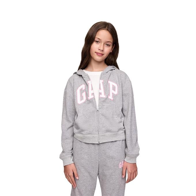 GAP V-Frch Logo Full Zip Gri Çocuk - Kız Sweatshirt