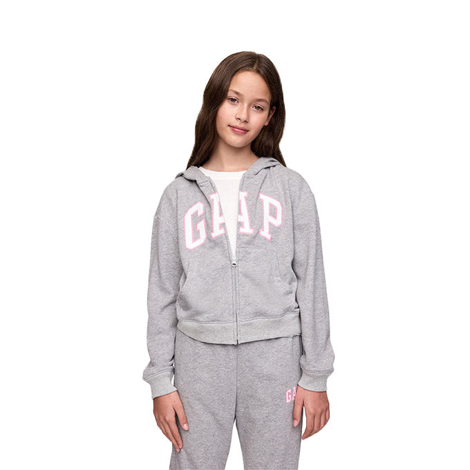 GAP V-Frch Logo Full Zip Gri Çocuk - Kız Sweatshirt