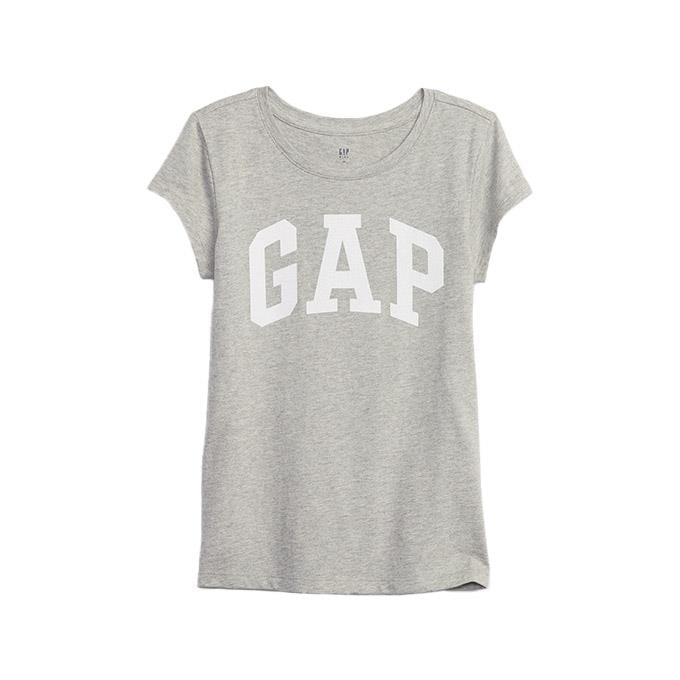 GAP V-HS SS Value Logo Gri Çocuk - Kız T-Shirt