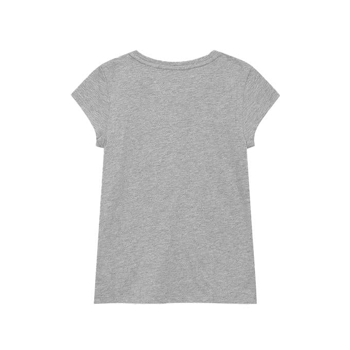 GAP V-HS SS Value Logo Gri Çocuk - Kız T-Shirt