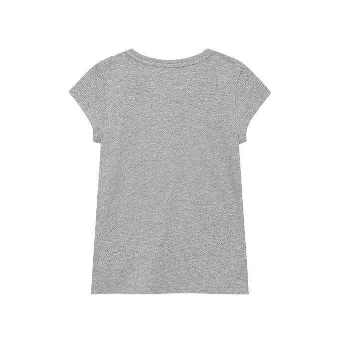 GAP V-HS SS Value Logo Gri Çocuk - Kız T-Shirt