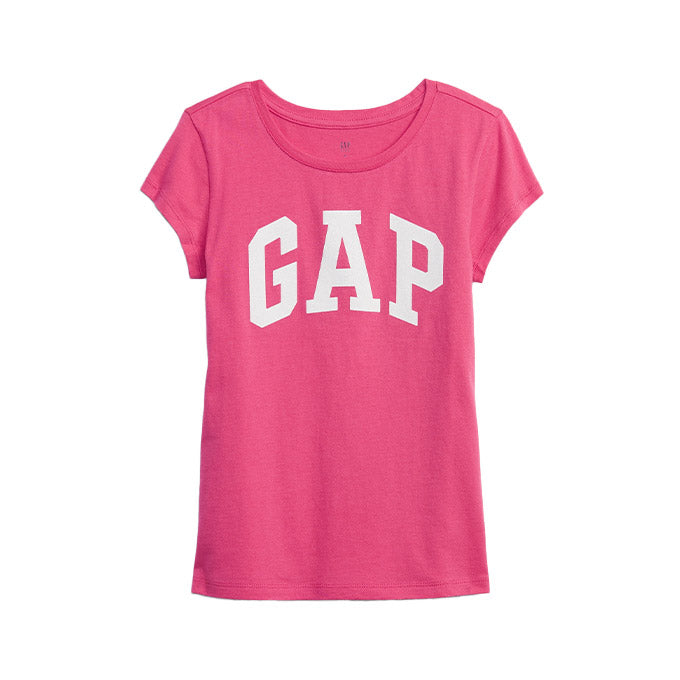 GAP V-HS SS Value Logo Pembe Çocuk - Kız T-Shirt