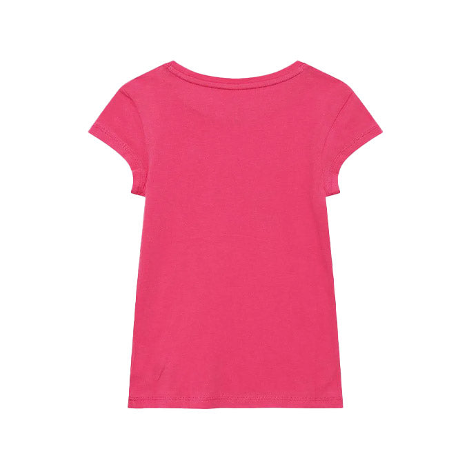 GAP V-HS SS Value Logo Pembe Çocuk - Kız T-Shirt