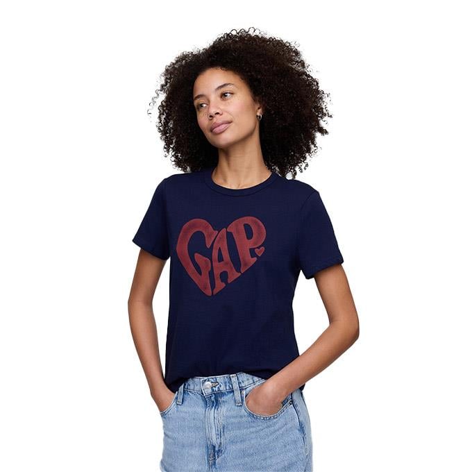 GAP V-SS Fav Graphic Crew Mavi Kadın T-Shirt
