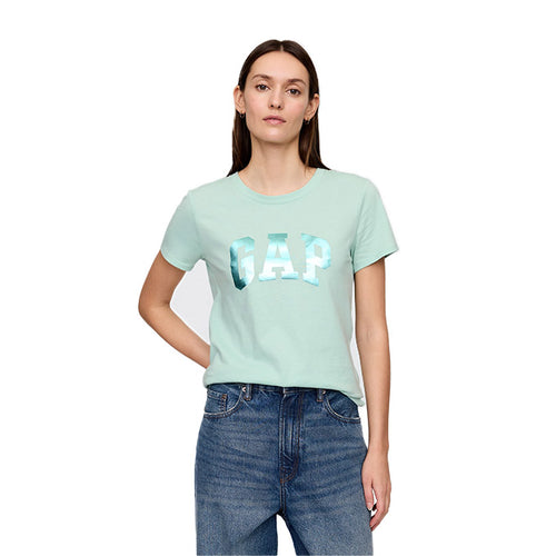 GAP V-SS Logo Classic Kadın T-Shirt - Yeşil