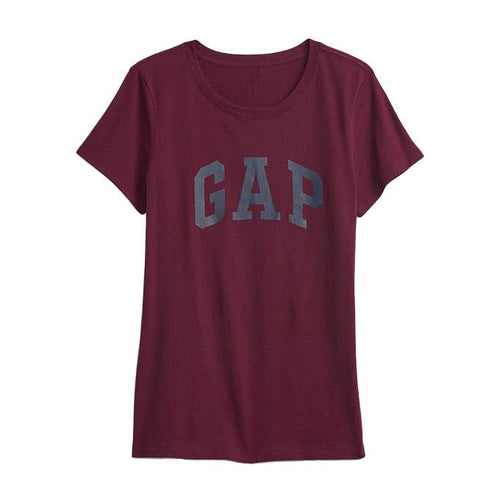 GAP V-SS Logo Classic Kadın T-Shirt - Bordo